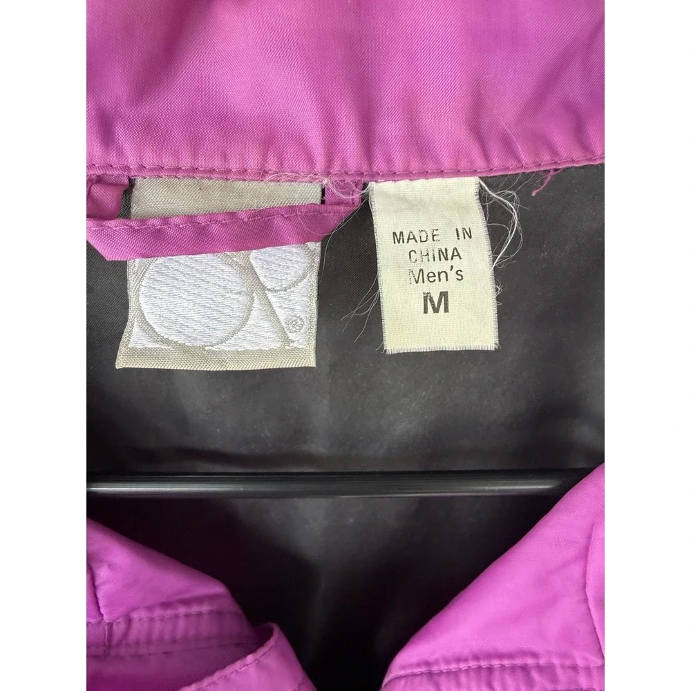 Ocean Pacific OP Vintage Windbreaker Jacket Black Pink Pullover Mens Medium